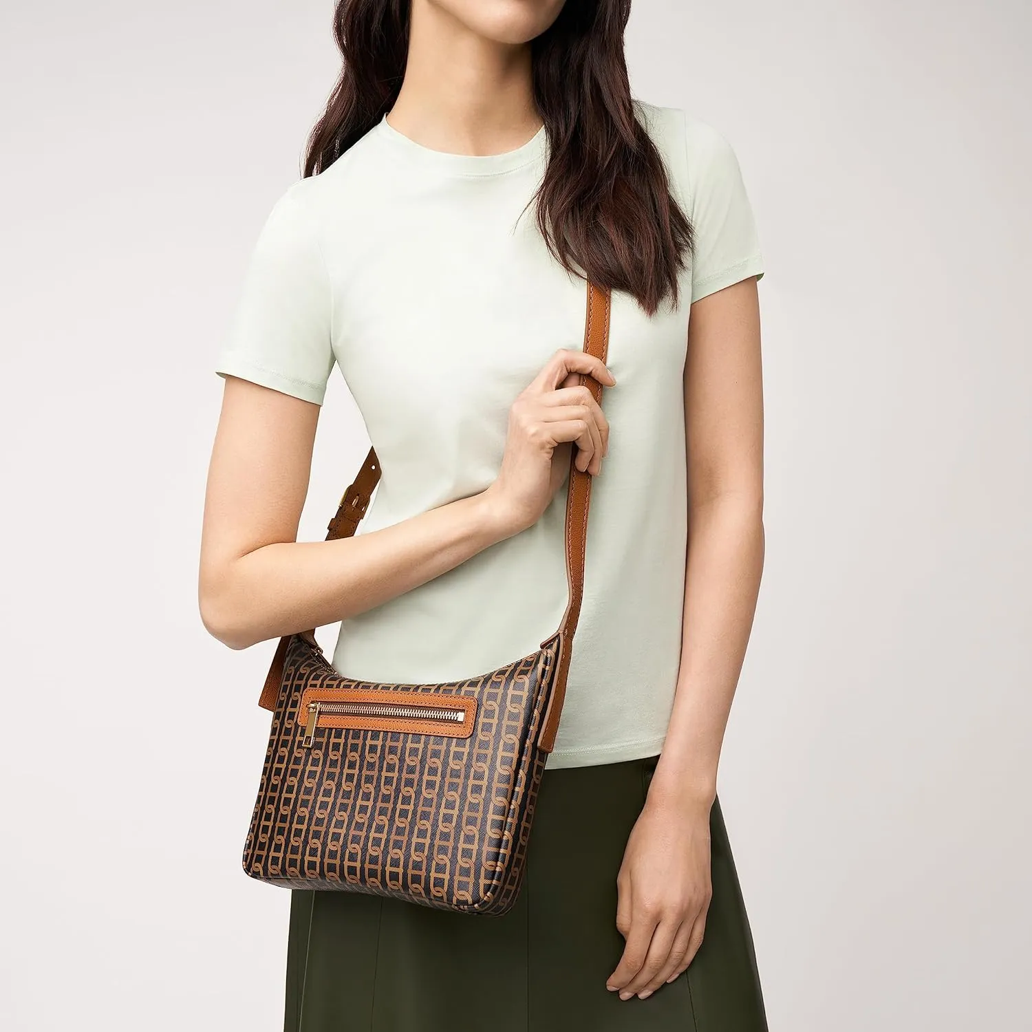 Fossil Women's Cecilia Leather Crossbody Purse Handbag for Women