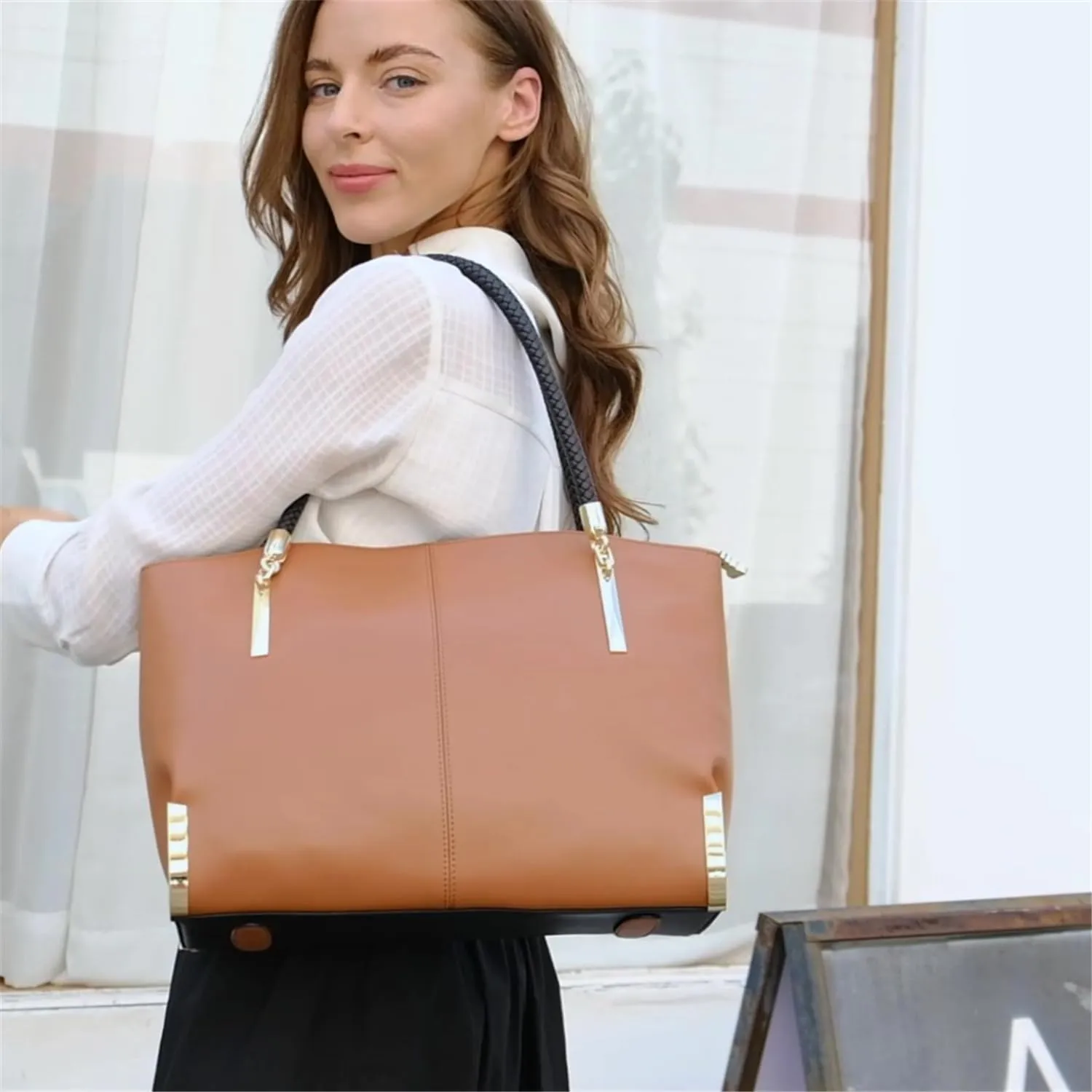 FOXLOVER Large Capacity Tote Handbags for Women, Women's Top-handle Bags Fashion Shoulder Bags Purses Minimalist design