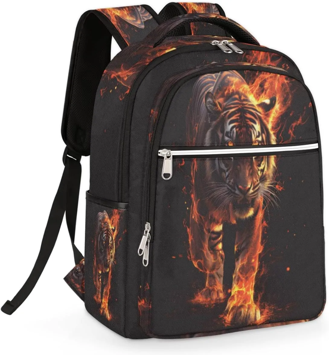 Frame Tiger Print Travel Laptop Backpack Durable Computer Backpacks Work Business Bags Womens Travel Backpack Purse