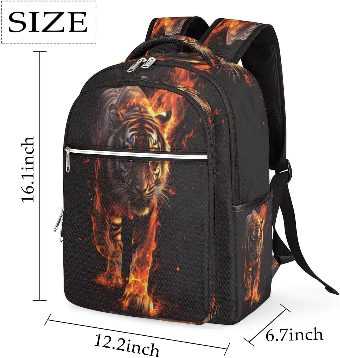 Frame Tiger Print Travel Laptop Backpack Durable Computer Backpacks Work Business Bags Womens Travel Backpack Purse