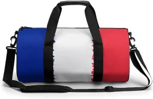 France Gym Bag for Men Women Cylindrical Gym Duffle Bags Travel Sports Carryon Gymbag 17.7in/9in/9in