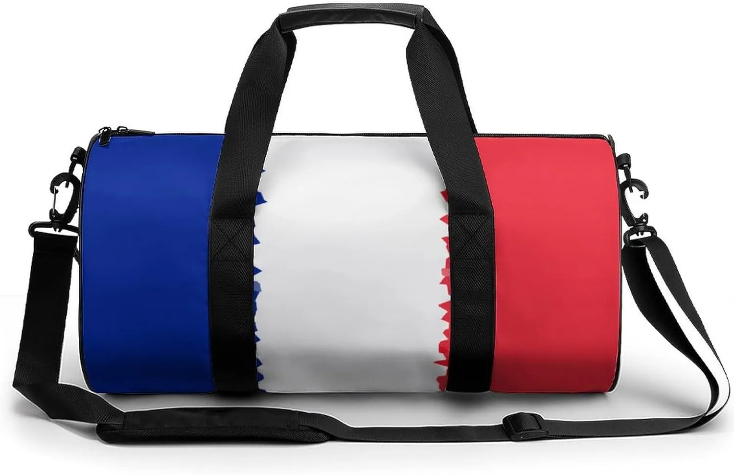 France Gym Bag for Men Women Cylindrical Gym Duffle Bags Travel Sports Carryon Gymbag 17.7in/9in/9in