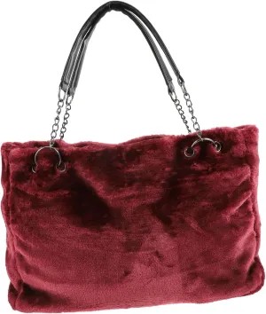 FRCOLOR Fashion Plush Tote Bag for Women Stylish Fuzzy Single Shoulder Handbag Durable Material All for Everyday Use and Outdoor Carry