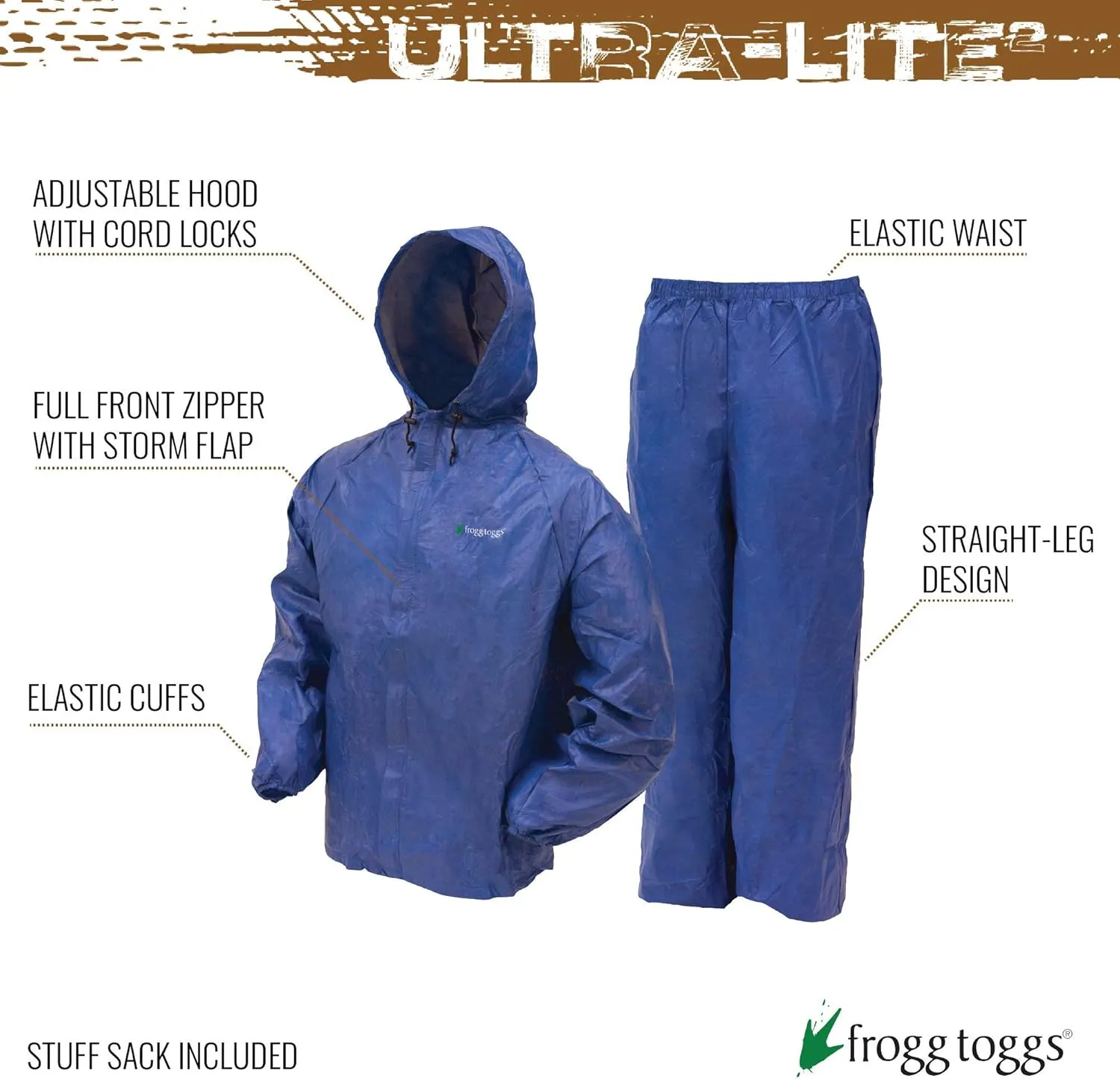 FROGG TOGGS mens Ultra-lite2 Waterproof Breathable Rain Suit in Short Or Long