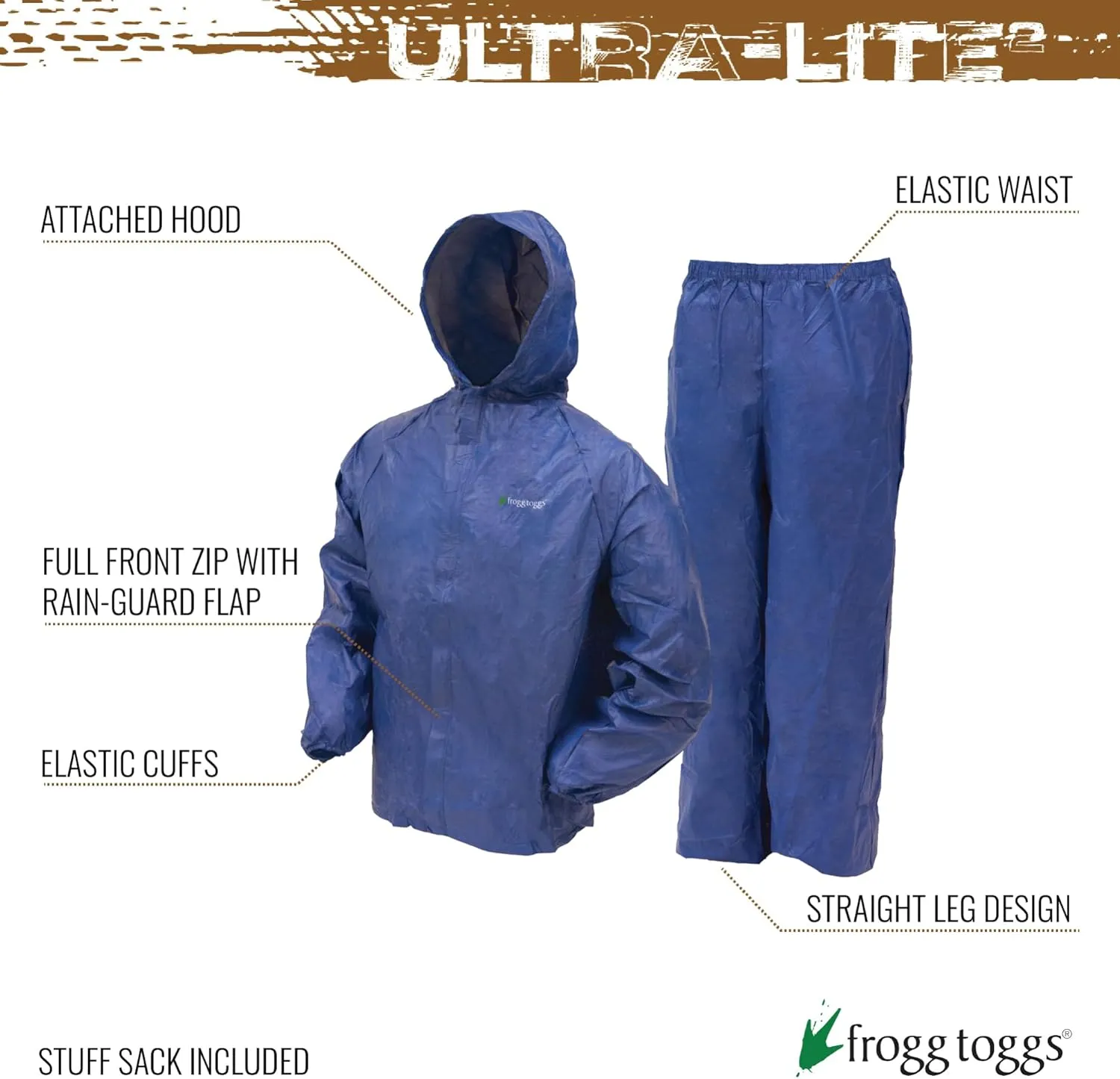 FROGG TOGGS Youth Ultra-Lite2 2-Layer Waterproof Breathable Rain Suit