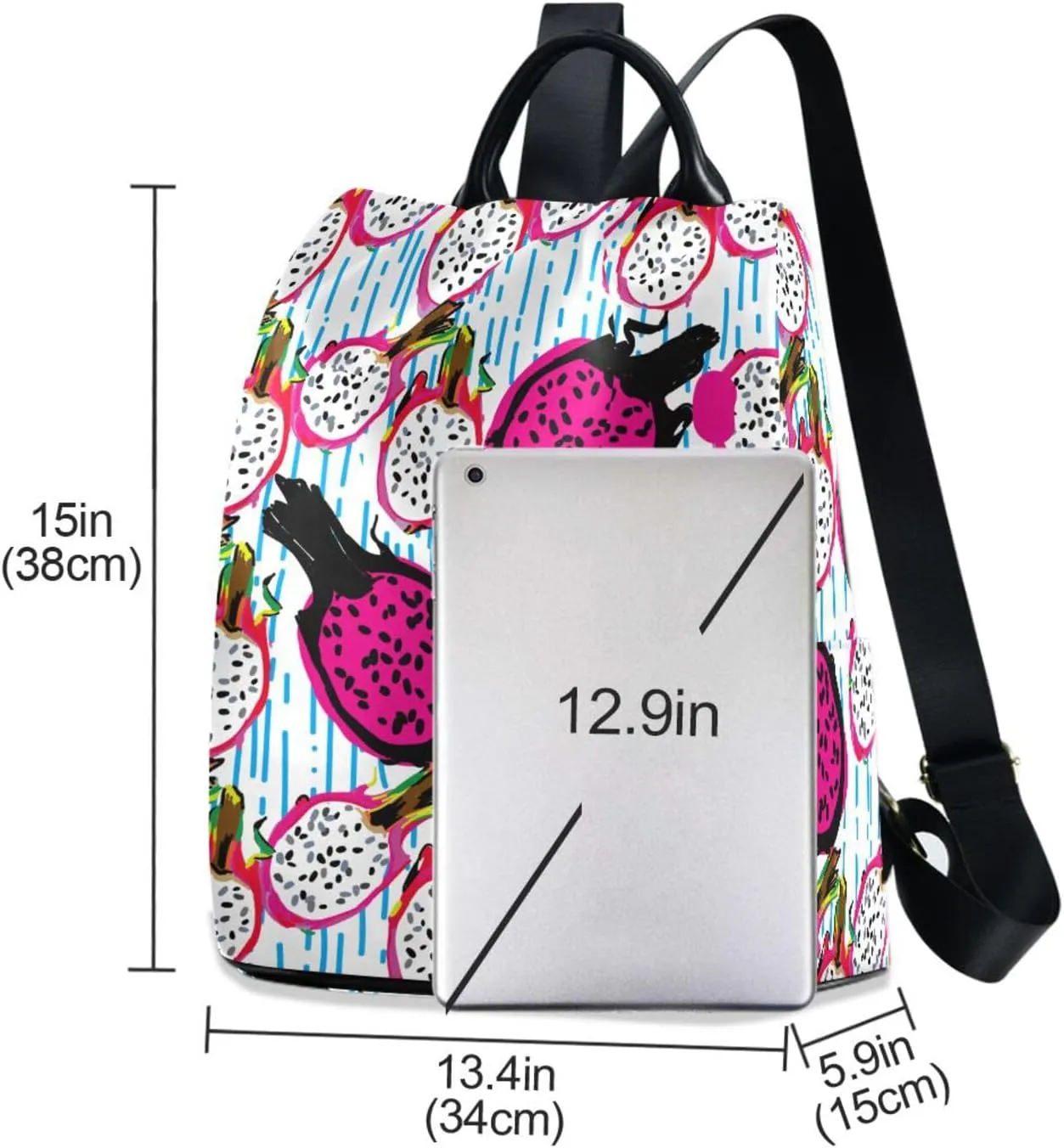 Fruit Print Anti-theft Backpack Handbags for Women Travel Rucksack Lightweight Shoulder Bags for Outing Shopping Going Out Backpack Pattern 6