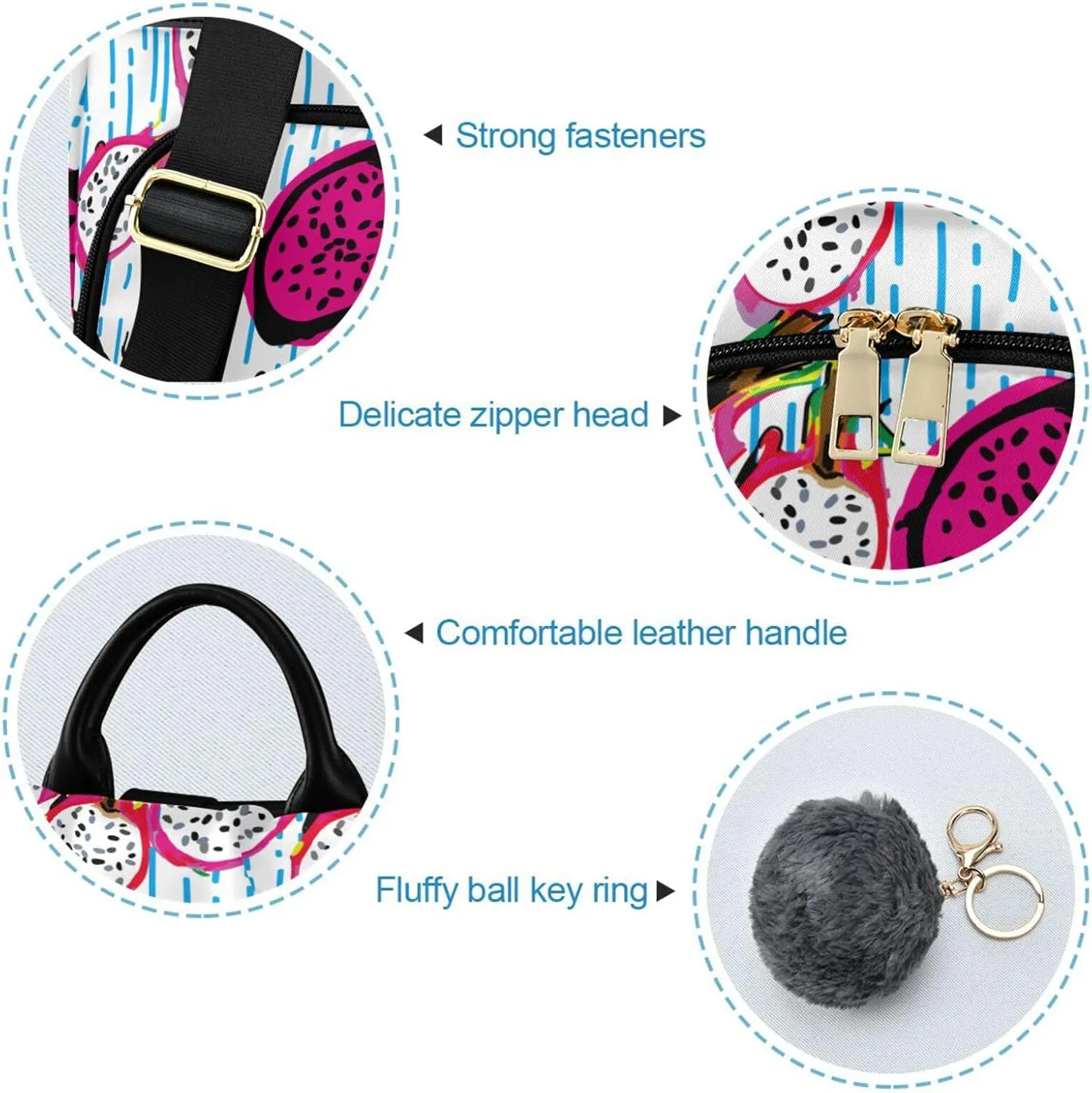 Fruit Print Anti-theft Backpack Handbags for Women Travel Rucksack Lightweight Shoulder Bags for Outing Shopping Going Out Backpack Pattern 6