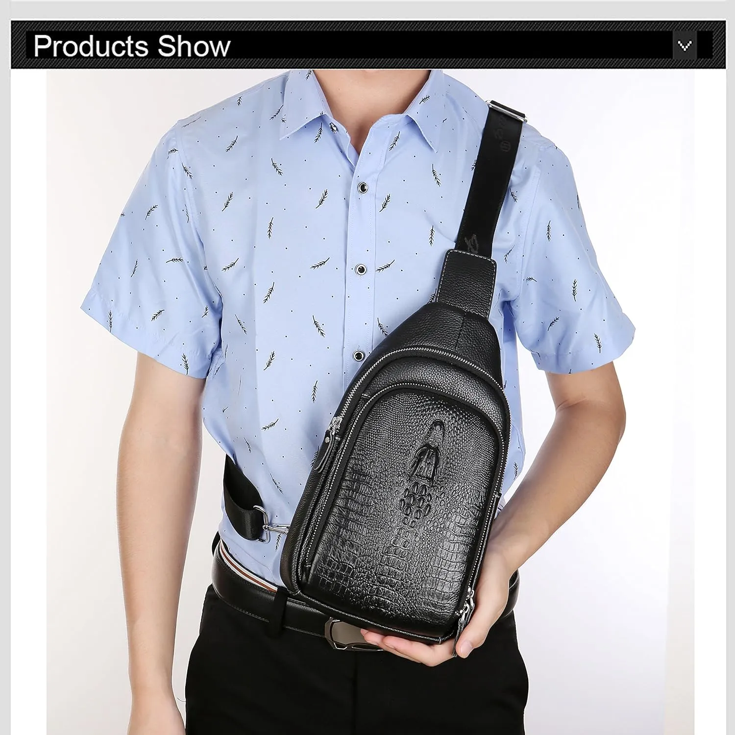 FSD.WG sling Backpack for Men Chest Bag Crossbody Hiking Daypacks Shoulder Bags Travel Bag Purse for Men with Water Resistant