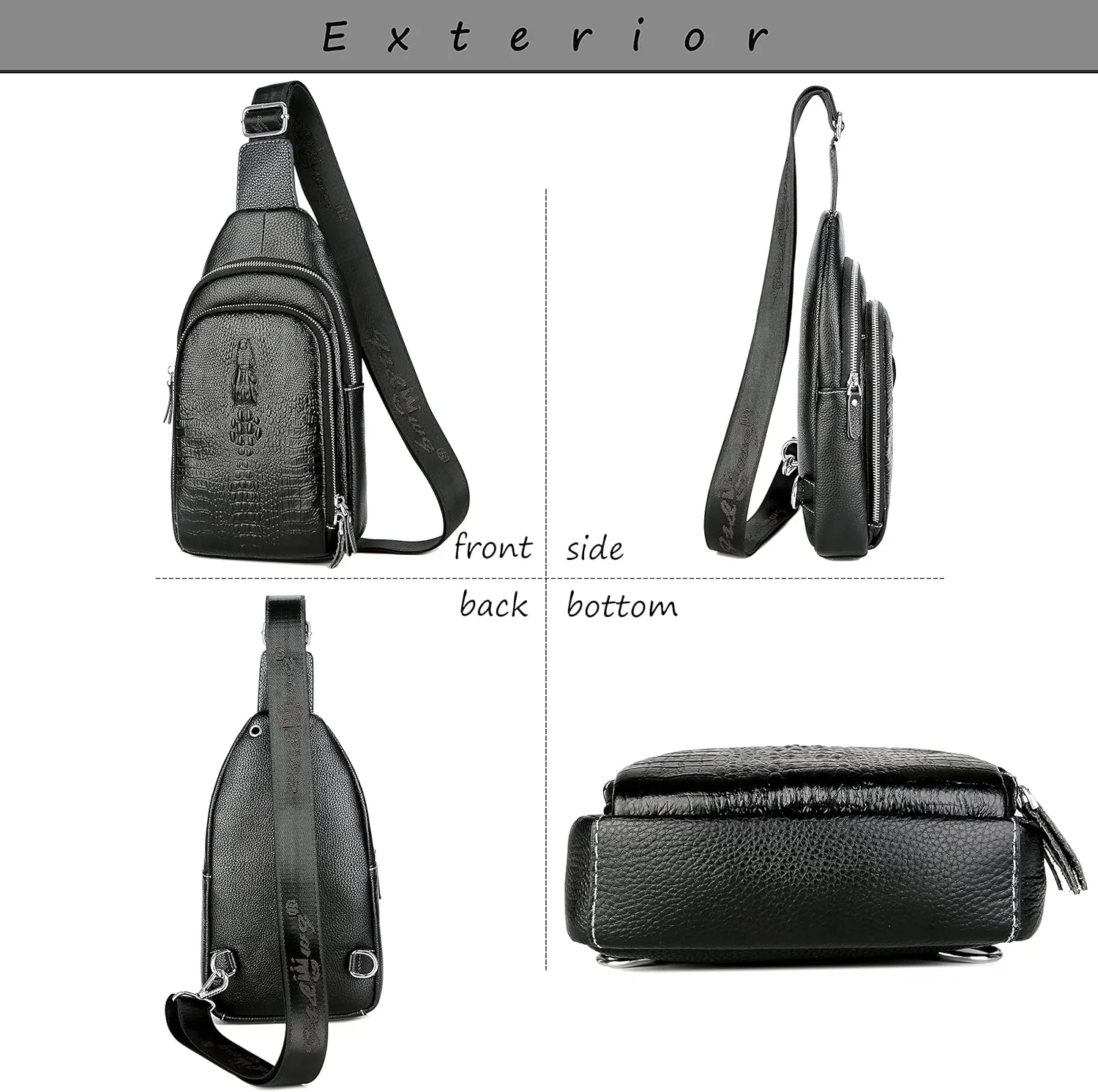 FSD.WG sling Backpack for Men Chest Bag Crossbody Hiking Daypacks Shoulder Bags Travel Bag Purse for Men with Water Resistant