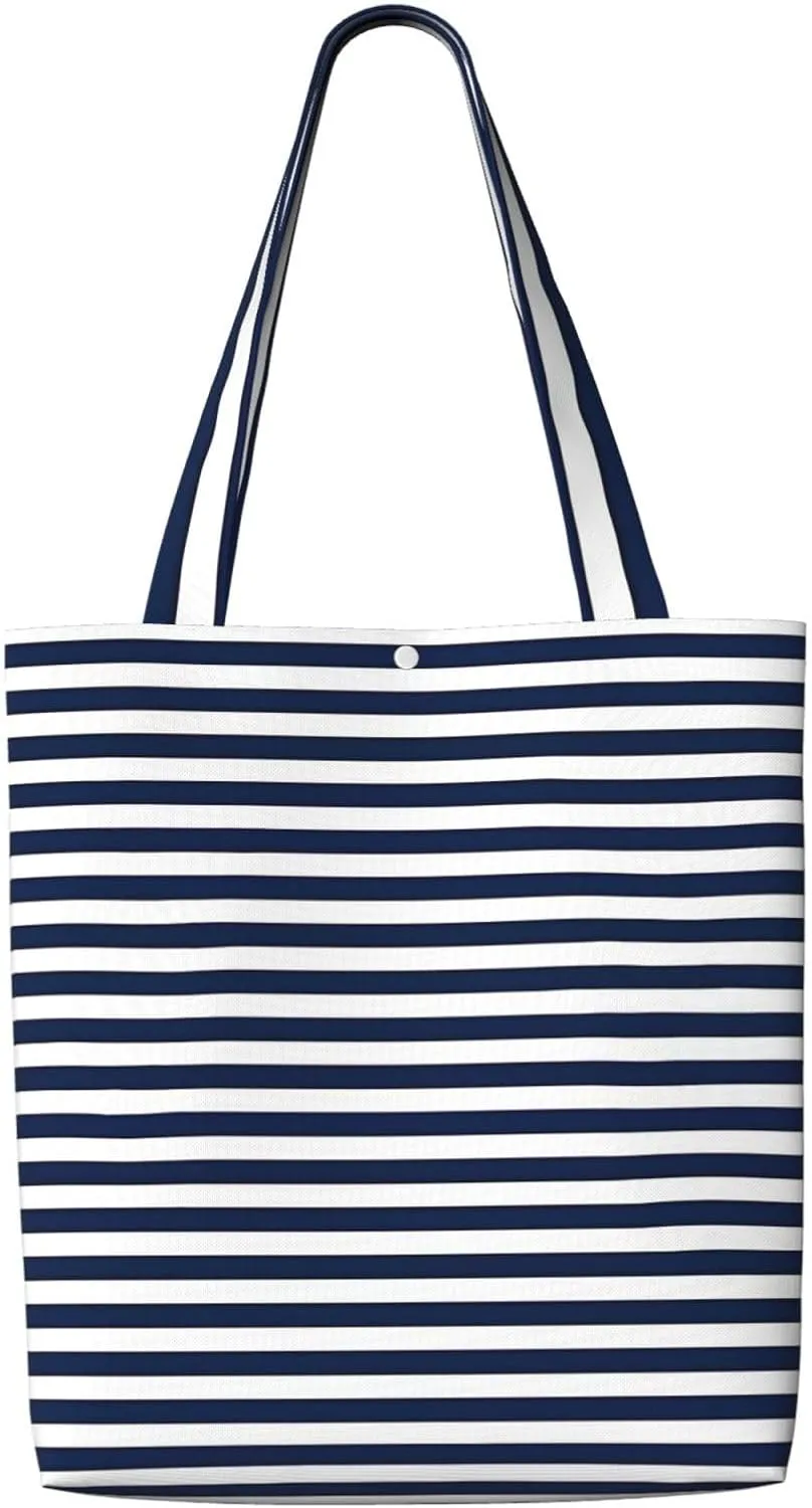 Fun Geometric Lines Green Canvas Totes Bag Shoulder Bags Shopping Crossbody Work Bag 13.8 X 15.4 inch