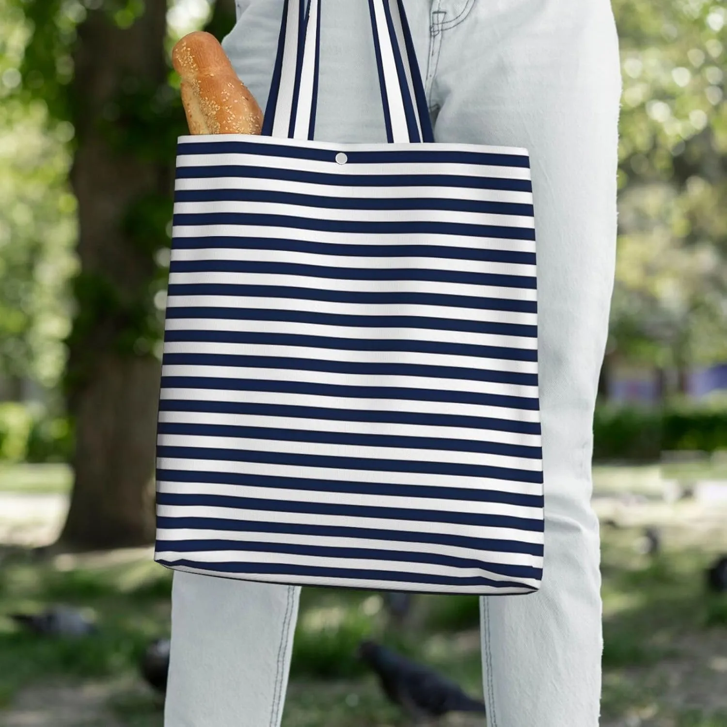 Fun Geometric Lines Green Canvas Totes Bag Shoulder Bags Shopping Crossbody Work Bag 13.8 X 15.4 inch
