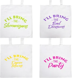 Funky Junque Tote Bag for Women Canvas Beach Bag Bachelorette Bridal Party Gifts Cute Reusable Shopping Grocery Bags