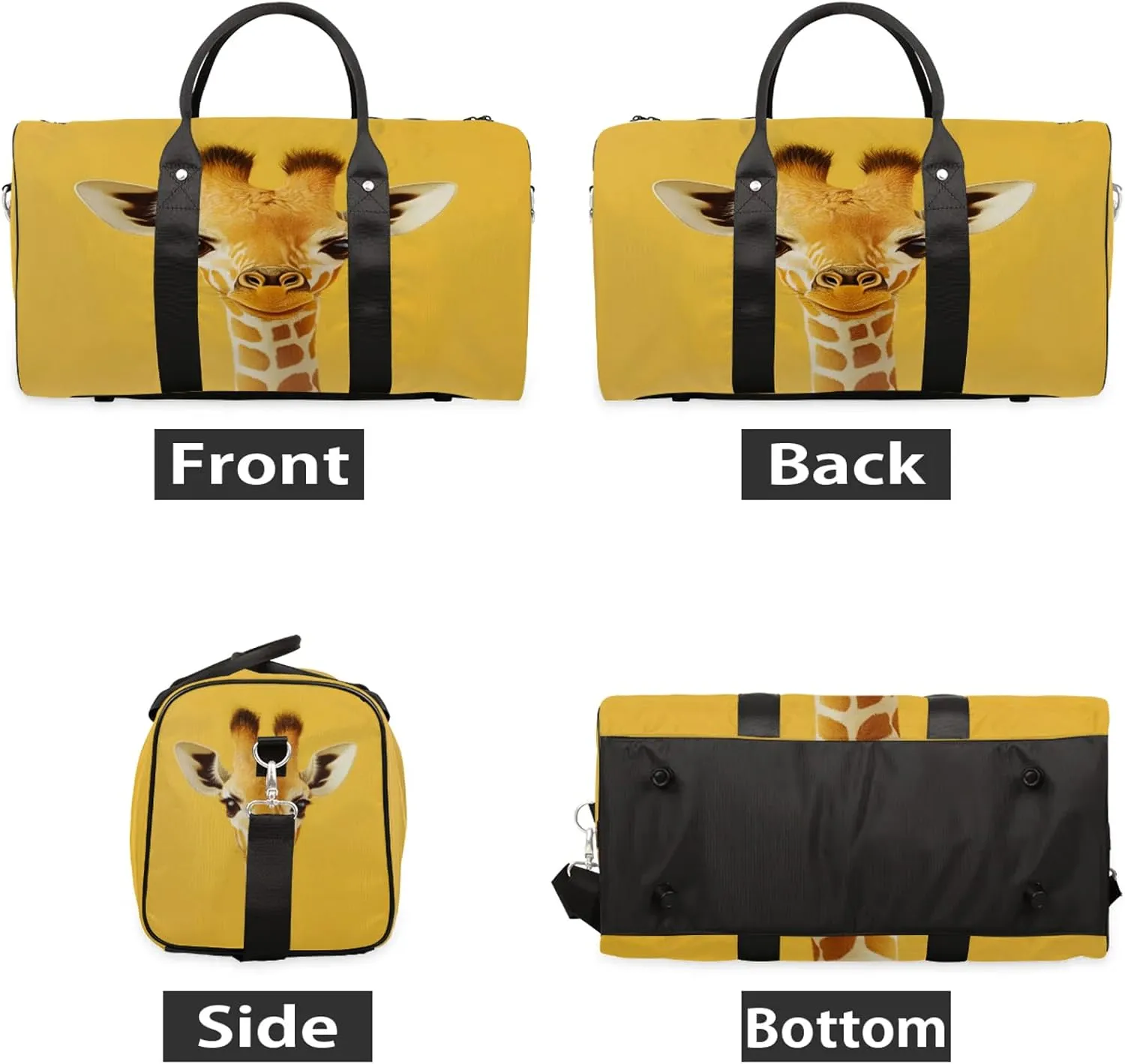 Funny Duffle Bag for Travel, Overnight Weekend Gym Carry On Luggage Bag, Giraffe Travel Duffel Bag for Men Women