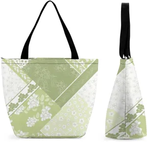 Funny Giraffe Flower Print Hobo Handbags With Zipper Women's Tote Handbags