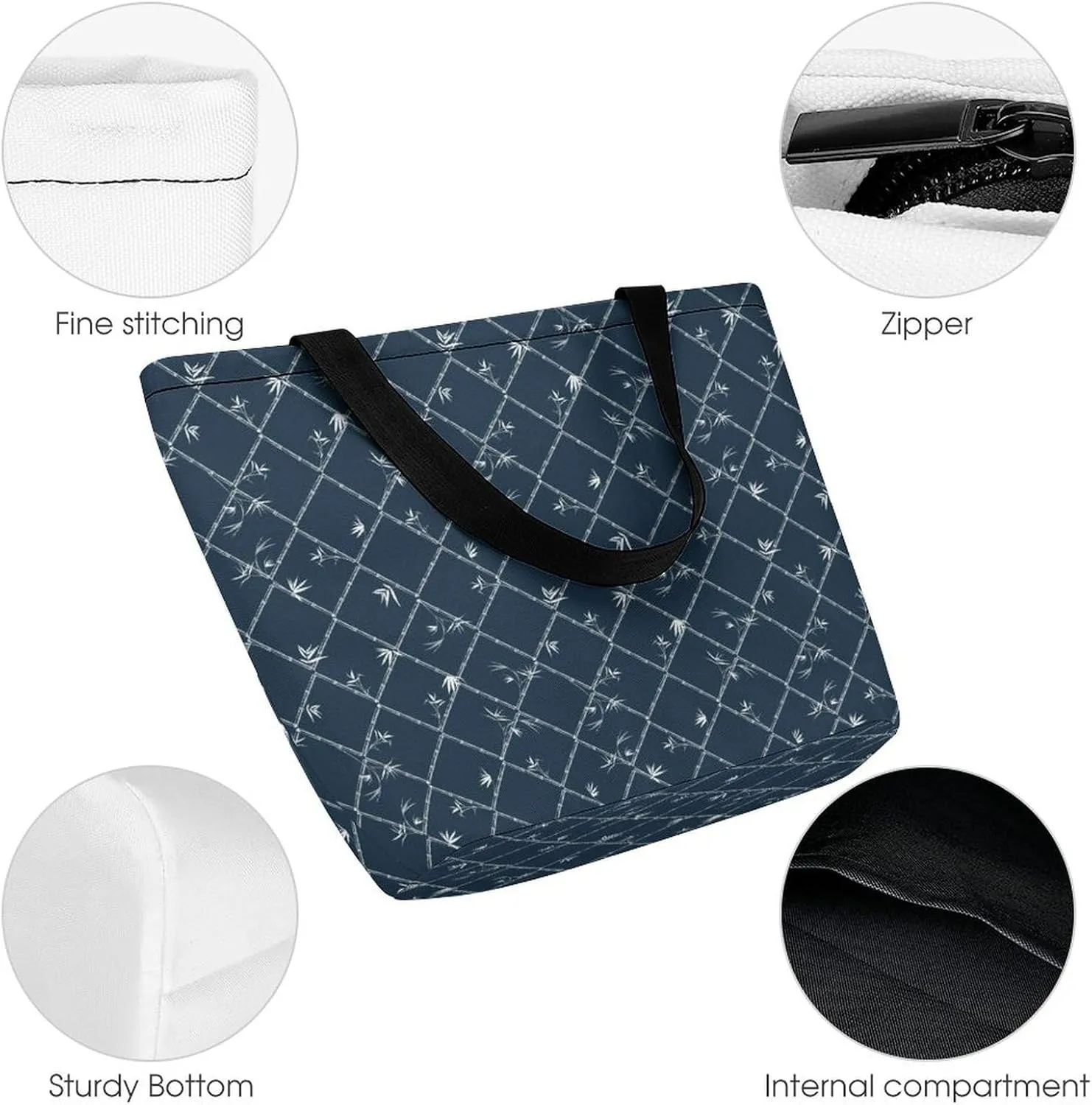 Funny Giraffe Flower Print Hobo Handbags With Zipper Women's Tote Handbags