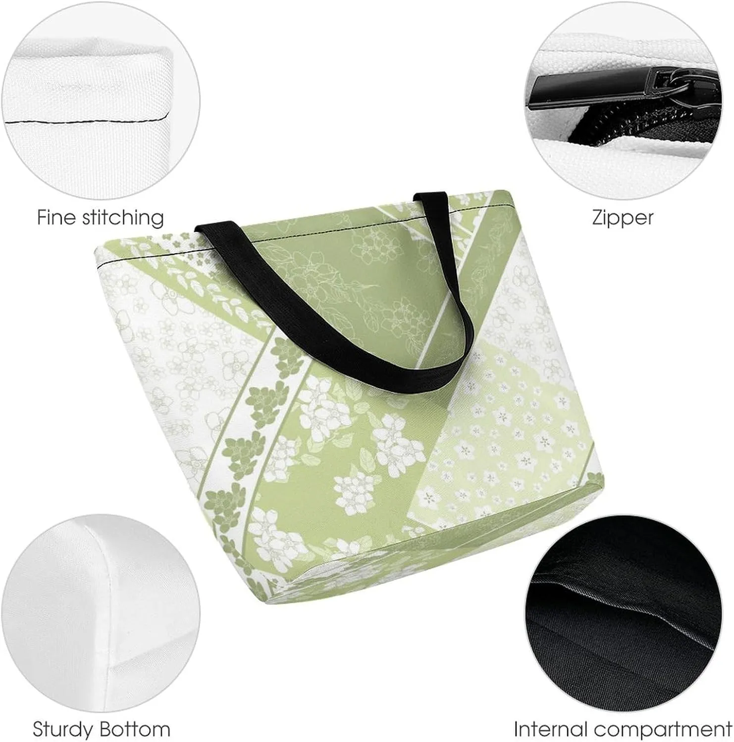 Funny Giraffe Flower Print Hobo Handbags With Zipper Women's Tote Handbags