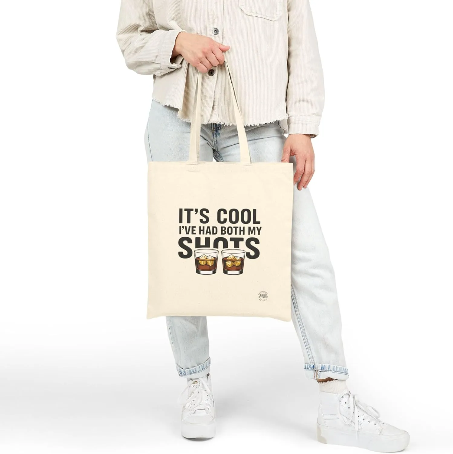 Funny Tote Bag – It’s Cool I’ve Had Both My Shots – Reusable Cotton Canvas Bag for Shopping, Parties & Sarcastic Vibes