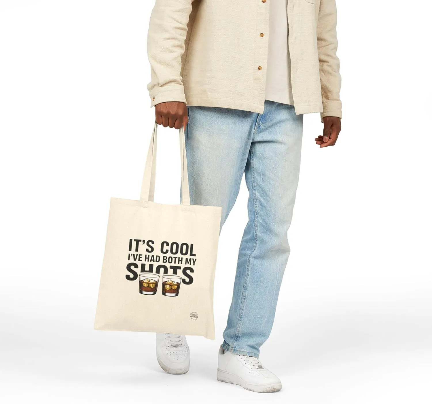 Funny Tote Bag – It’s Cool I’ve Had Both My Shots – Reusable Cotton Canvas Bag for Shopping, Parties & Sarcastic Vibes
