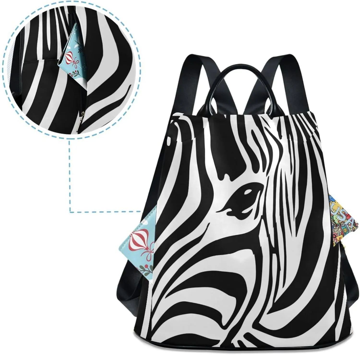 Fustylead Africa Zebra Women Backpack Purse Anti-theft Travel Backpack Fashion Shoulder Handbag