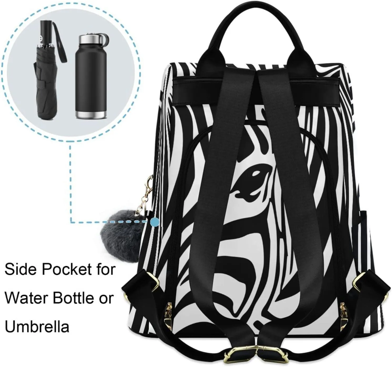 Fustylead Africa Zebra Women Backpack Purse Anti-theft Travel Backpack Fashion Shoulder Handbag