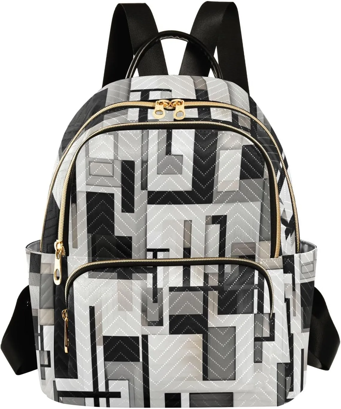 GAIGEO Black and White Squares Fashionable Backpack, Casual Daypack, Backpacks for Women, M