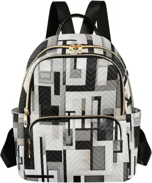 GAIGEO Black and White Squares Fashionable Backpack, Casual Daypack, Backpacks for Women, M