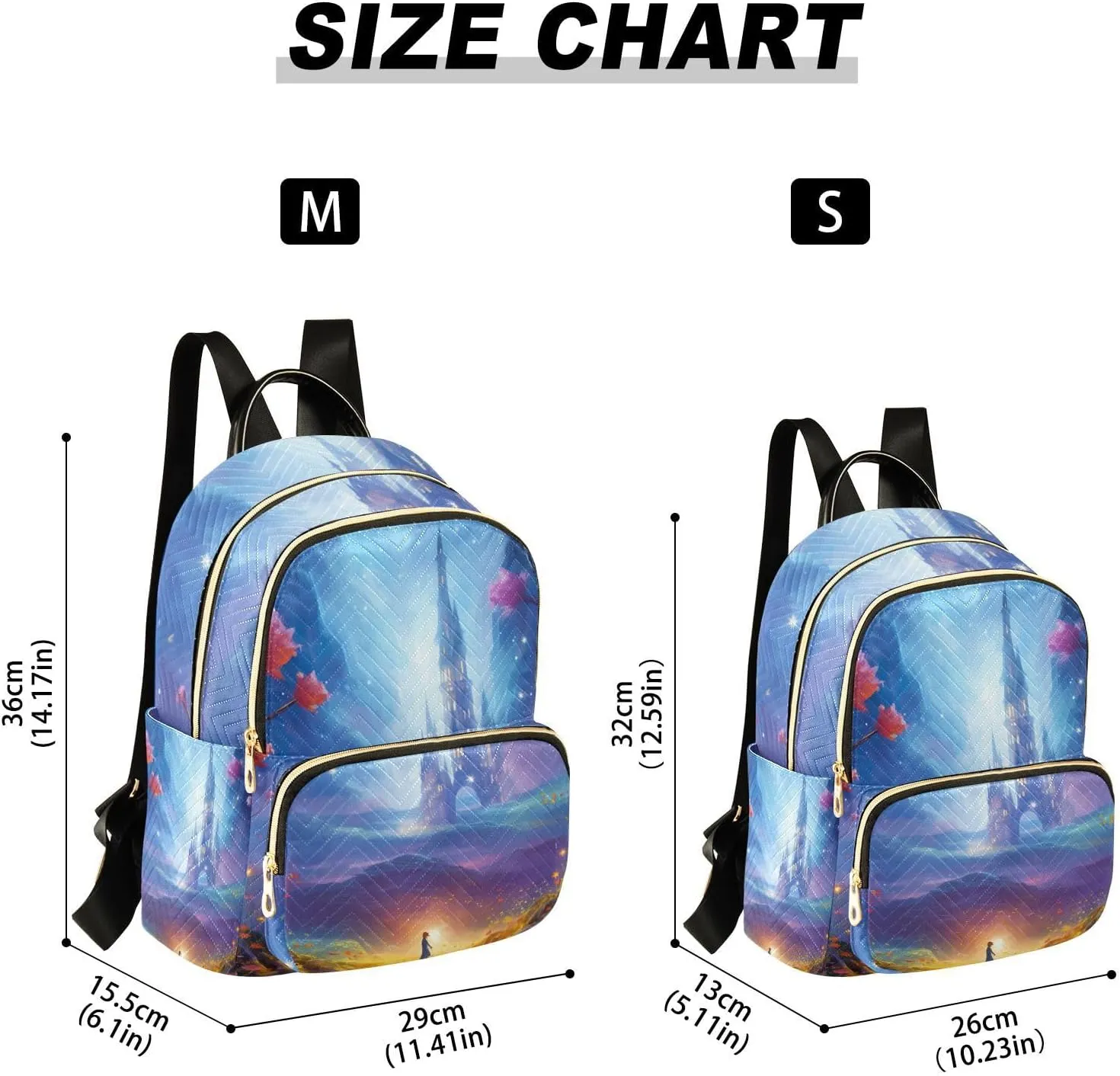 GAIGEO Fantasy World Flower Sea Backpack Purse for Women Medium Size, Women's Fashion Backpack, Festival Backpack, M