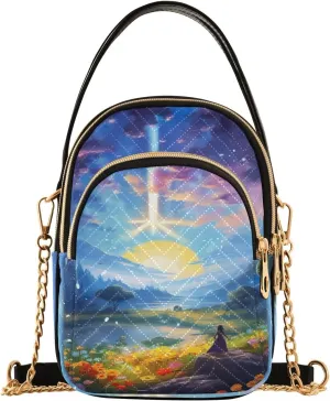 GAIGEO Fantasy World Flower Sea Crossbody Bag with Strap, Lady Crossbody Bag, Crossbody Bag Purse for Women