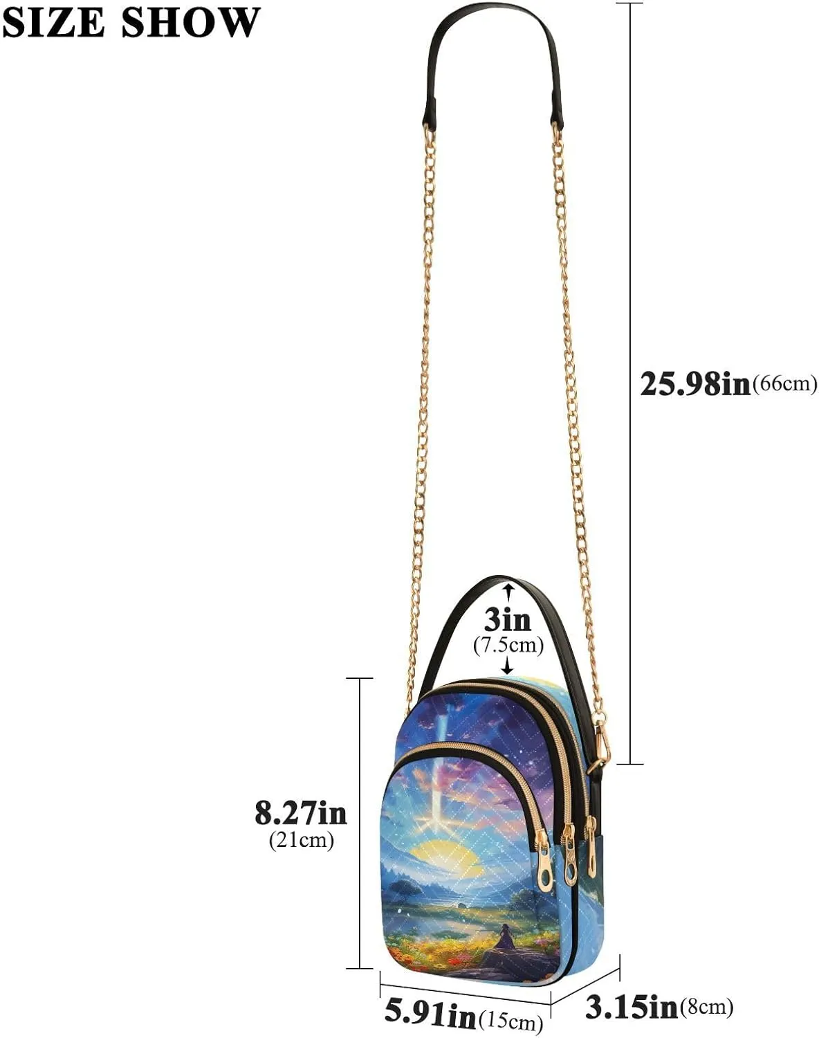 GAIGEO Fantasy World Flower Sea Crossbody Bag with Strap, Lady Crossbody Bag, Crossbody Bag Purse for Women