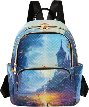 GAIGEO Fantasy World Flower Sea Women's Backpack Fashion, Durable Backpacks, Womens Anti Theft Backpack, M