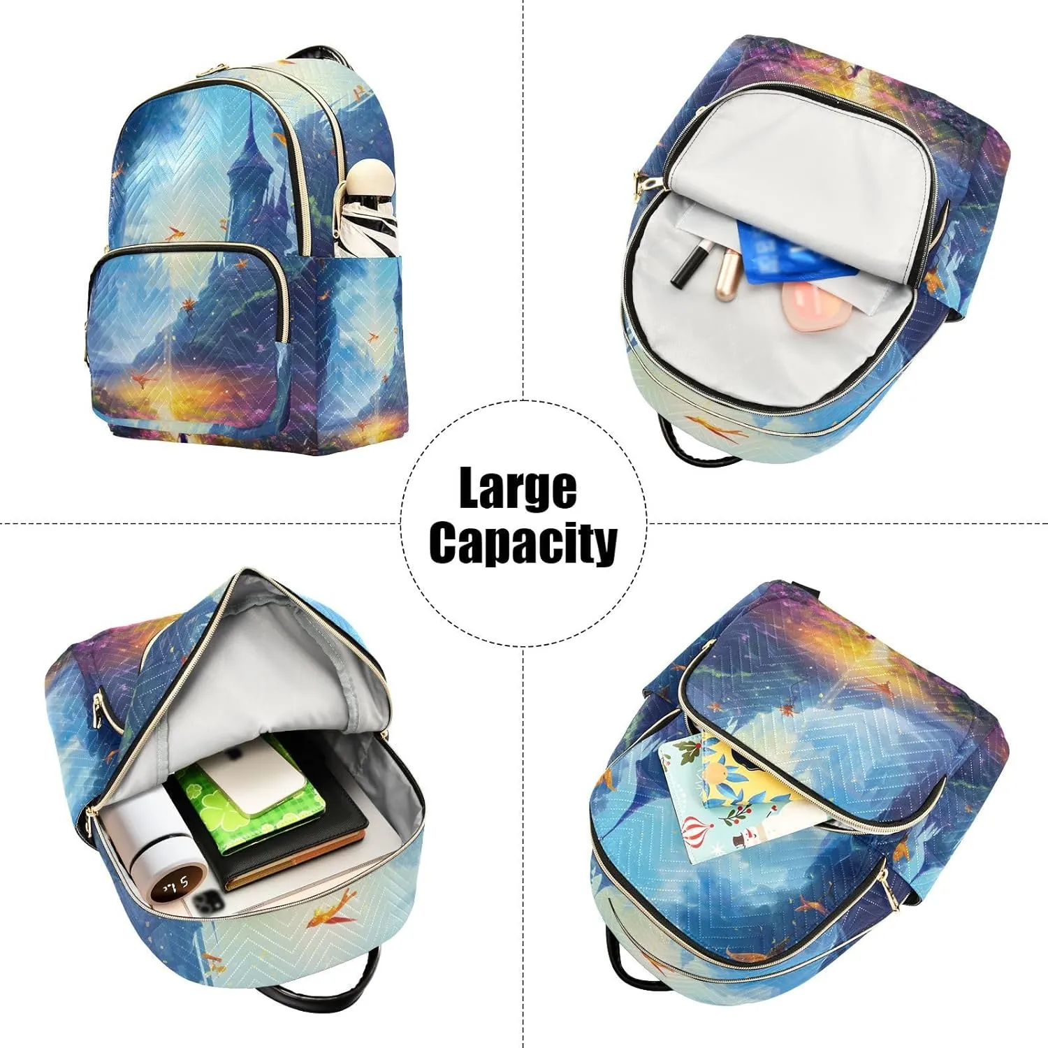 GAIGEO Fantasy World Flower Sea Women's Backpack Fashion, Durable Backpacks, Womens Anti Theft Backpack, M