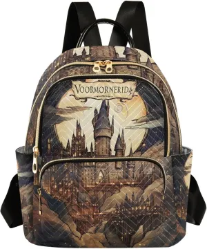 GAIGEO Masterful Castle Map Fashion Backpacks, Women's Travel Backpack for Airplane, Comfortable Backpack for Women, S