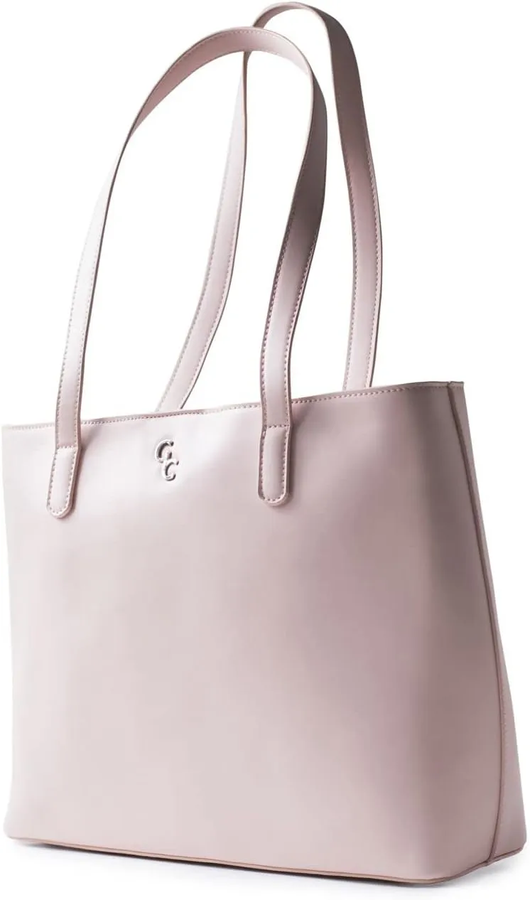 GALWAY Irish Crystal Handbags - Large Tote Bag, 15”L x 4.7”W x 11”H, Pink - Luxury Vegan Leather Bag