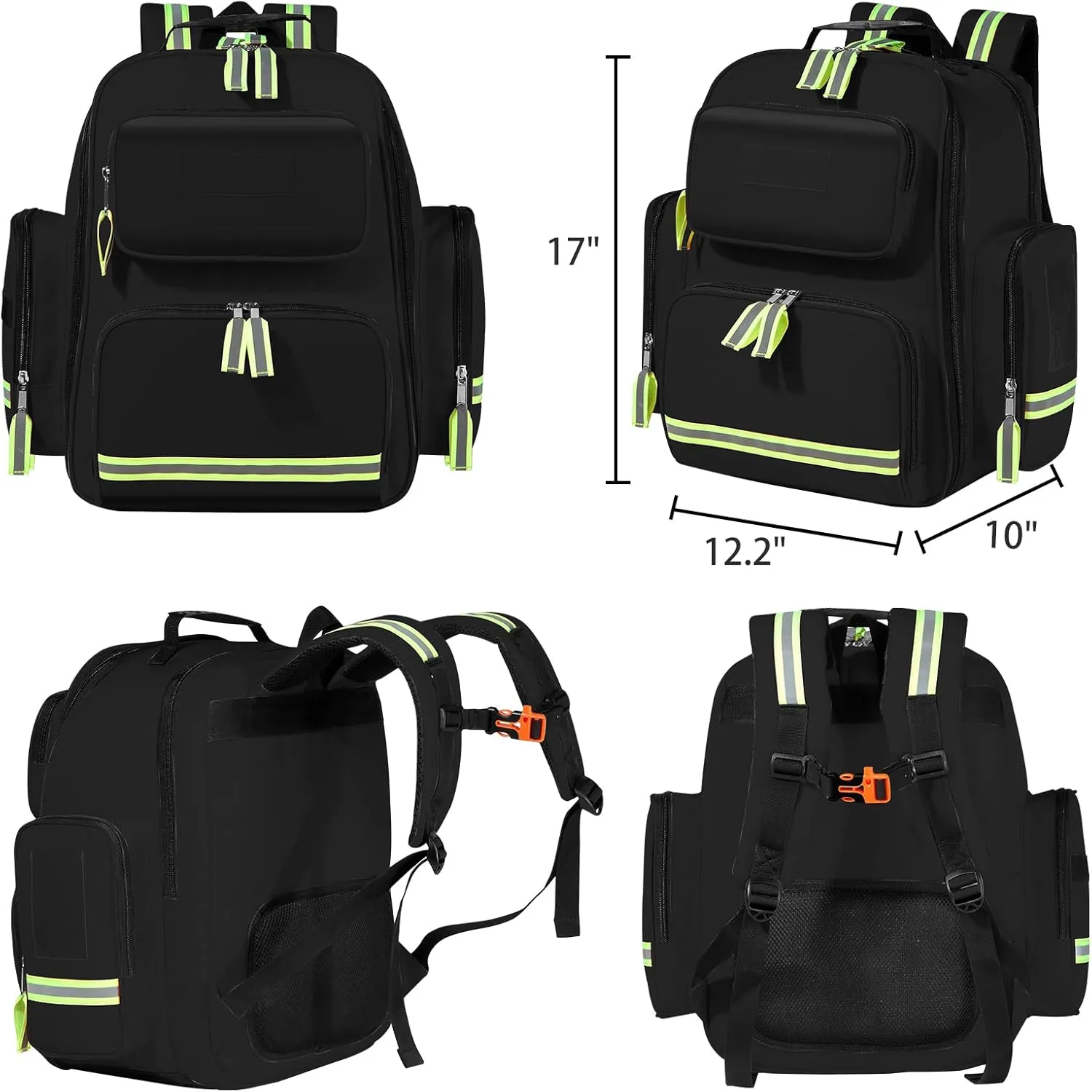Gatycallaty First Aid Backpack Emergency Medical Backpacks Empty Waterproof Survival Bags Trauma Bag for Nurses Home Car (Black)