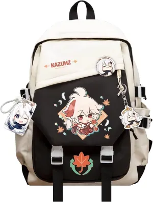 Genshin Impact Backpack Kaedehara Kazuha Anime Laptop Bookbag Student Backpack 3D Print School Bags Travel Backpack With Gift