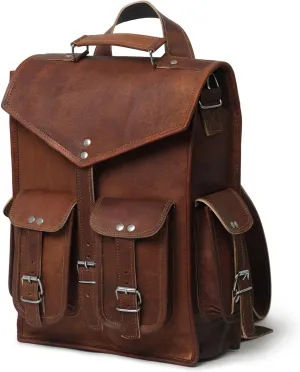 Genuine Leather Backpack | Travel Backpack for Women & Men | Multipurpose Casual Daypack Backpacks for Business, Office, College | Designer Backpacks for Women & Men
