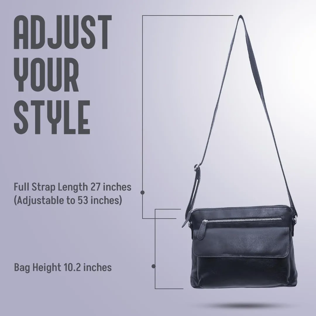 Genuine Leather Crossbody Bag for Women – Medium Size Leathure Purse, Stylish and Durable Handbags for Women