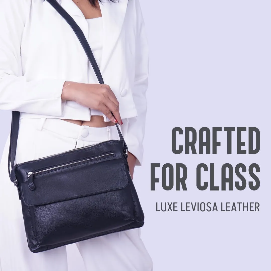 Genuine Leather Crossbody Bag for Women – Medium Size Leathure Purse, Stylish and Durable Handbags for Women