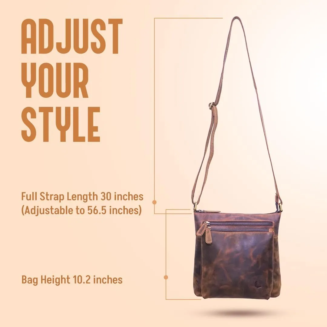 Genuine Leather Crossbody Bag for Women – Medium Size Leathure Purse, Stylish and Durable Handbags for Women