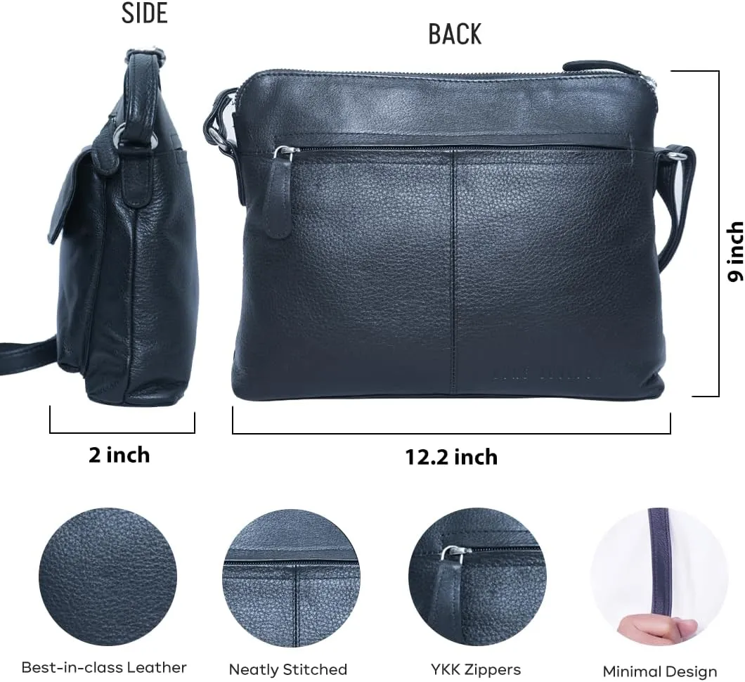 Genuine Leather Crossbody Bag for Women – Medium Size Leathure Purse, Stylish and Durable Handbags for Women