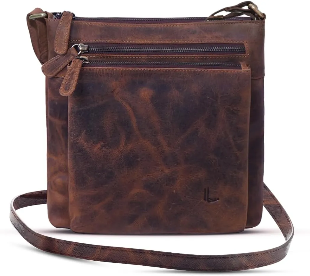 Genuine Leather Crossbody Bag for Women – Medium Size Leathure Purse, Stylish and Durable Handbags for Women