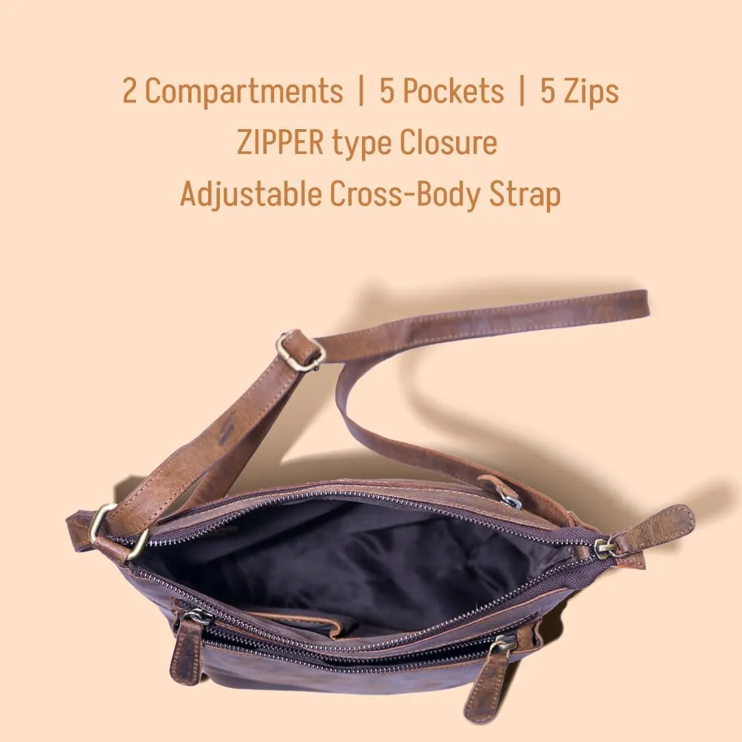 Genuine Leather Crossbody Bag for Women – Medium Size Leathure Purse, Stylish and Durable Handbags for Women
