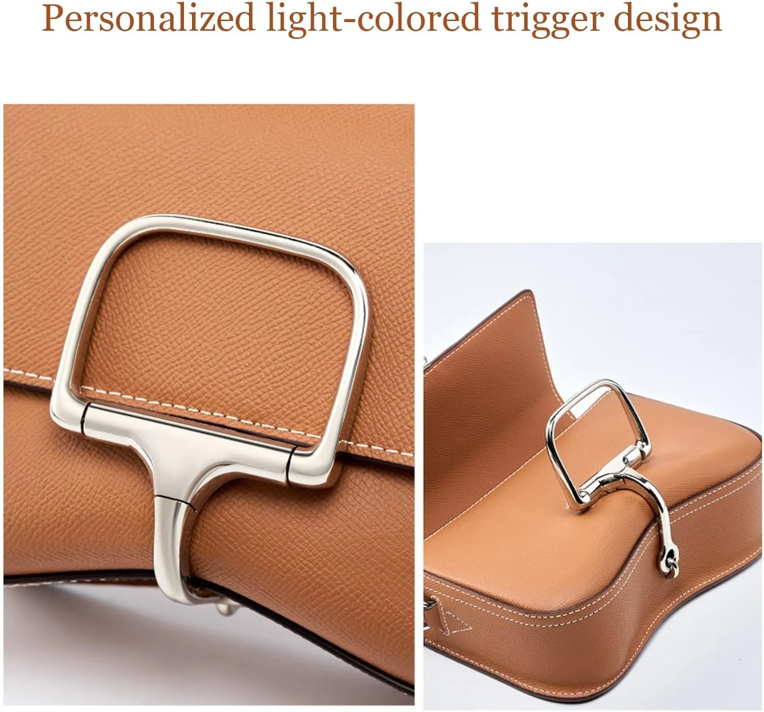 Genuine Leather Designer Shoulder Bags for Women, Fashion Vintage Crossbody Purses Satchels With Adjustable Strap