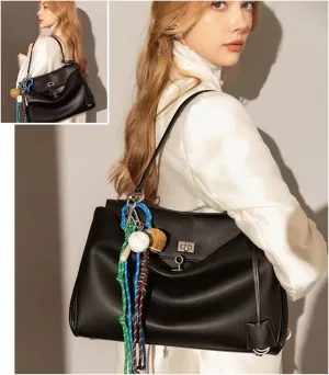 Genuine Leather Fashion Tote Bag for Women Large Capacity Stylish Single Shoulder Classic Top Handle Handbag