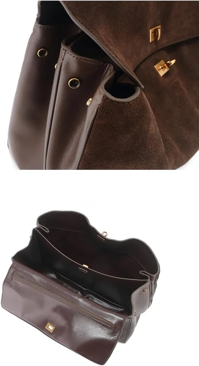 Genuine Leather Fashion Tote Bag for Women Large Capacity Stylish Single Shoulder Classic Top Handle Handbag