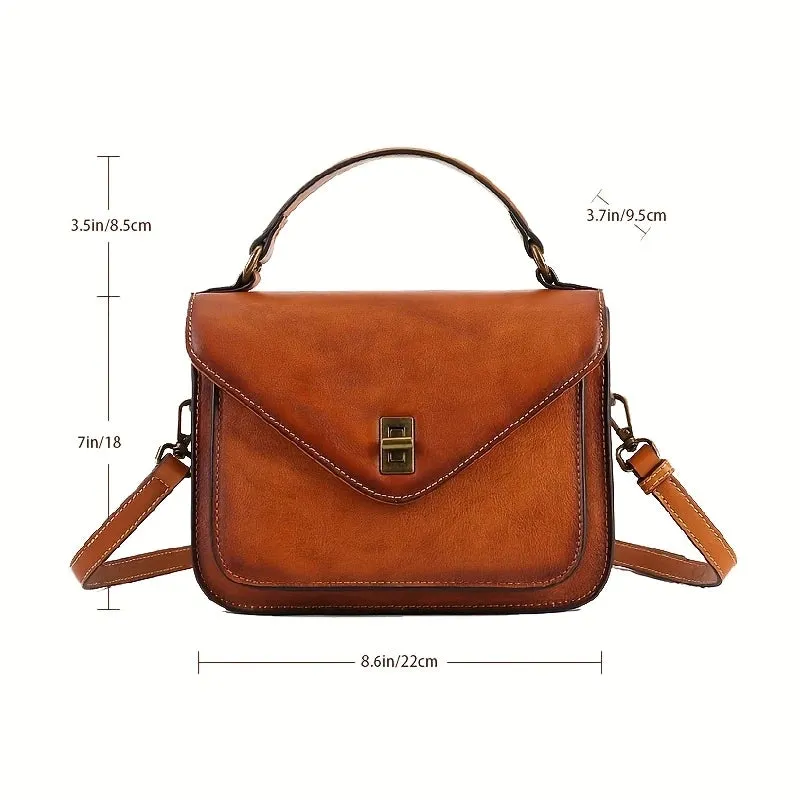 Genuine Leather Women's Retro Mailman Crossbody Bag
