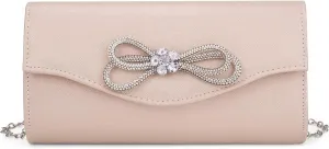 Gets Women Evening Bag Rhinestone Bow Clutch Purse for Women Party Wedding Prom Cocktail Formal Flap Handbags