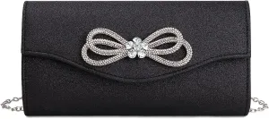 Gets Women Evening Bag Rhinestone Bow Clutch Purse for Women Party Wedding Prom Cocktail Formal Flap Handbags