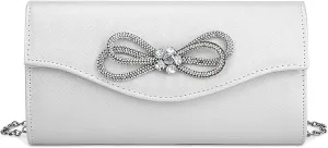 Gets Women Evening Bag Rhinestone Bow Clutch Purse for Women Party Wedding Prom Cocktail Formal Flap Handbags