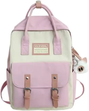 GGOOB Aesthetic Backpack Cute Kawaii Backpack for School Backpack Cute Aesthetic (pink)
